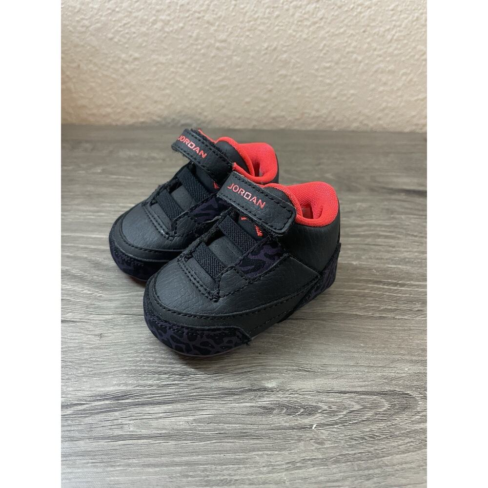 Air Jordan 3 Retro Black Crimson TD 574416-005 Baby Infant Size 1C